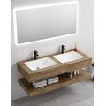 Decorative marble sink with two bowls, 120 cm